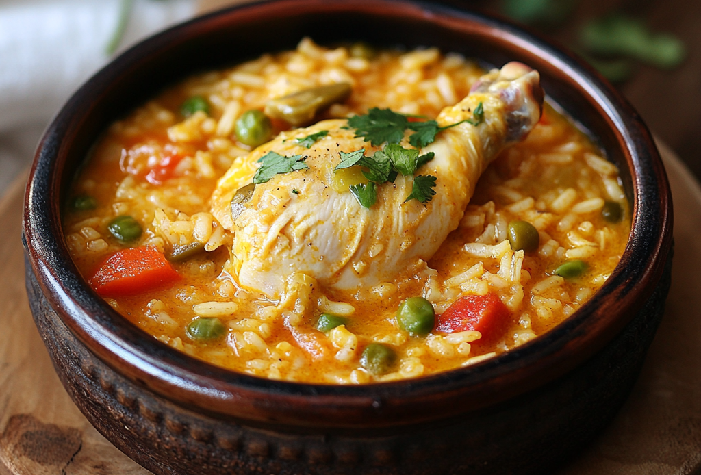 receta arroz caldoso con pollo